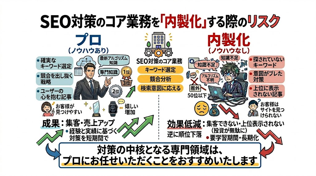 内製化に伴うリスクのイメージ